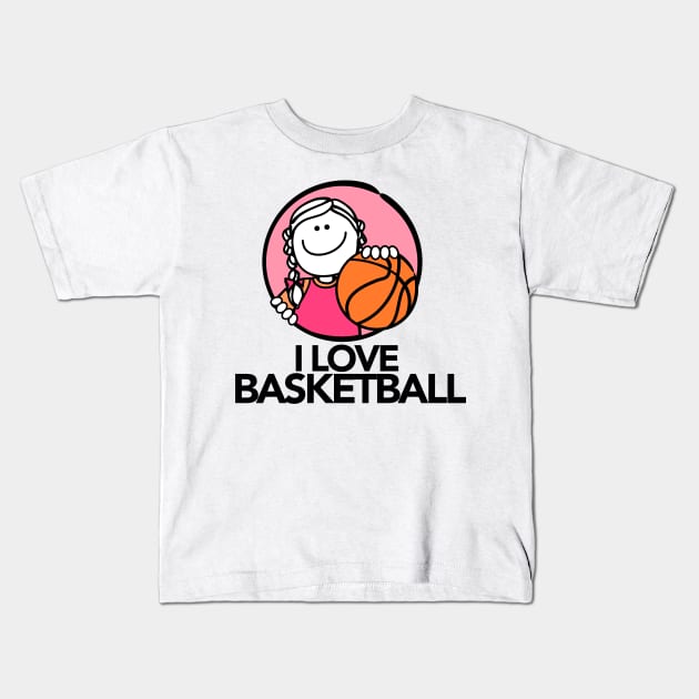 I Love Basketball Kids T-Shirt by MiCarita.com